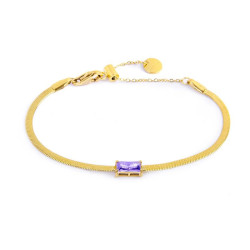 Bracciale Donna Marlù Sparkles 31BR0010G-P in Acciao Pvd Oro con Zircone Viola…
