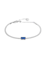 Bracciale Donna Marlù 31BR0010-B catena snake e zircone blu in Acciaio Silver