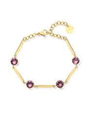 Bracciale Donna Brosway Affinity BFF163 in Acciaio Colore oro, Cristalli Viola