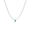 Collana Donna Marlù Sparkles 31CN0001-S in Acciaio Silver Snake con Zircone Verde