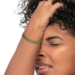Bracciale Tennis Donna Marlù 33BR0022G-V in Acciaio Pvd Oro con Zirconi Verdi