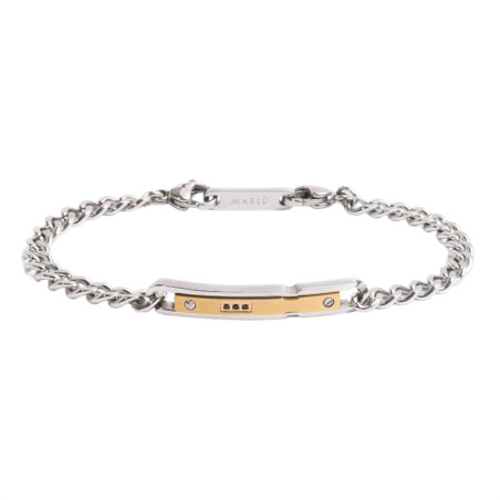 Bracciale Uomo Marlù 30br0020g Catena Grumetta in Acciao SIlver