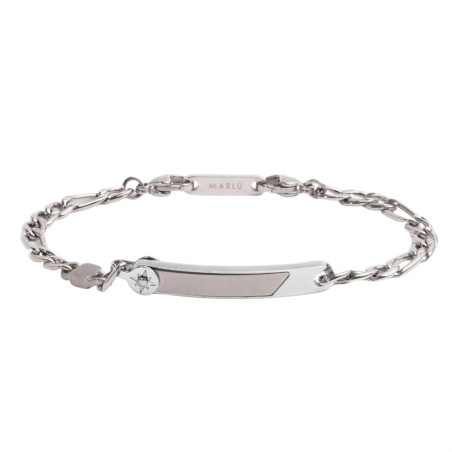 Bracciale Uomo Marlù 30BR0021 Catena Grumetta in Acciao SIlver