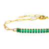 Bracciale Donna Marlù 33BR0023G-V Vision Catena in Acciaio Pvd Oro e Zirconi Verdi