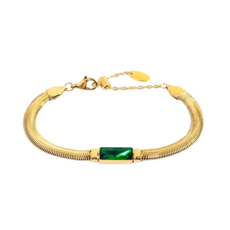 copy of Bracciale Donna Marlù 33BR0024-V Vision Catena Snake in Acciaio Silver e Zircone Verdi
