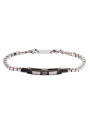 Bracciale Uomo Marlù 30BR0022N Icons Catena in Acciaio Silver con Zircone Nero
