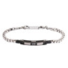 Bracciale Uomo Marlù 30BR0022N Icons Catena in Acciaio Silver con Zircone Nero