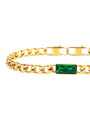 Bracciale Donna Marlù 33BR0025G-V Vision Catena Grumetta in Acciaio Oro e Zircone Verde