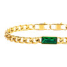Bracciale Donna Marlù 33BR0025G-V Vision Catena Grumetta in Acciaio Oro e Zircone Verde