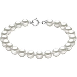 Bracciale Donna Comete BRQ 110 AM Easy Basic in Oro 18 Kt Perle Bianche 5/5.5MM