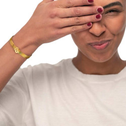 Bracciale Donna Marlù 33BR0028G-V Vision Catena Multifilo in Acciaio Oro Centrale Serpente