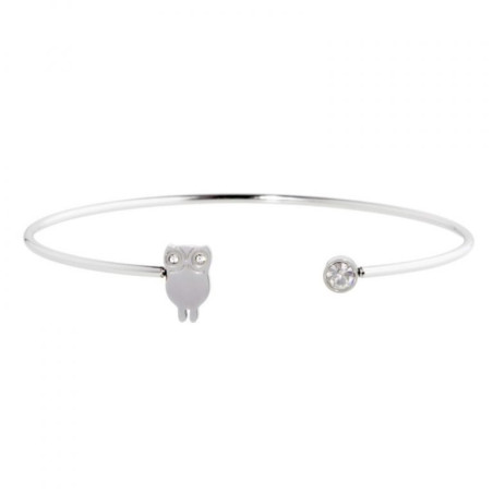 Bracciale Donna Marlù 18BR081 Rigido in Acciaio Silver Gufo