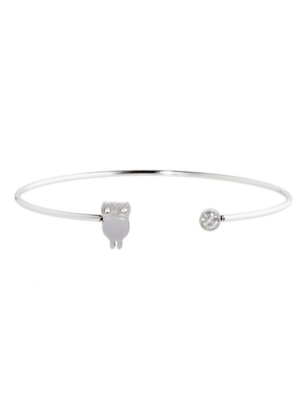 Bracciale Donna Marlù 18BR081 Rigido in Acciaio Silver Gufo