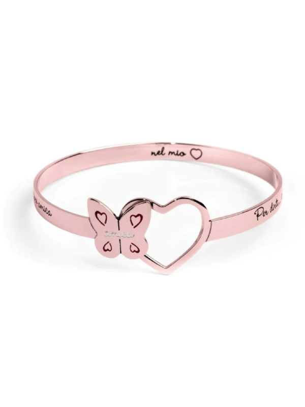 Bracciale Donna Rigido Marlù 15BR035R FARFALLA in Acciaio con Pvd Oro Rosa