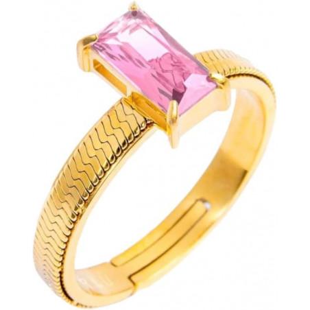 Anello Donna Marlù 31AN0003GLF-M Sparkless in Acciaio Pvd Oro Giallo con Zircone Rosa