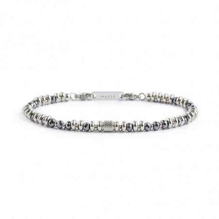 Bracciale Uomo Marlù Sparkles 1BR0060-E in Acciaio Grigio con Ematite