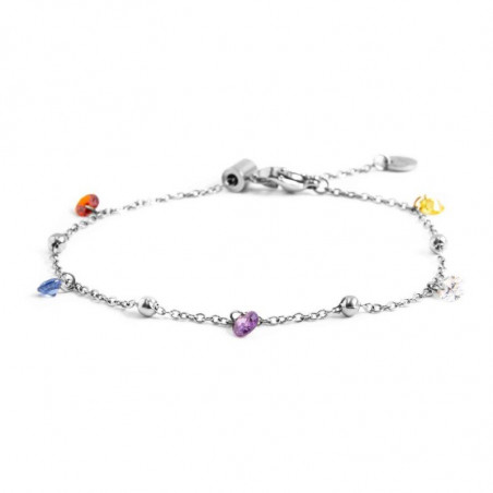 Bracciale Marlu Donna Sparkles 2BR0061RGB in Acciaio Silver Cristalli Multicolor