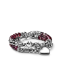 Bracciale Donna Due Giri Maria Cristina Sterling G2908 Love Argento 925% e Agata Rubino
