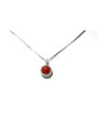 925 SILVER NECKLACE WITH NATURAL RED CORAL