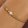 Bracciale Donna BRosway BPC14 Perfect in Acciaio Pvd Oro e Perla Bianca