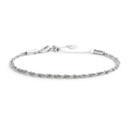 Bracciale Unisex catena Marlù Vision 33BR0040 con catena a corda Acciaio Silver