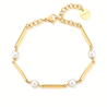 Bracciale Donna Brosway Affinity BFF165 in Acciaio Colore Oro e Perle Bianche