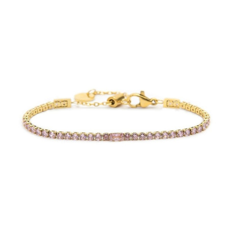 Bracciale Donna Marlù 31BR0006G-LF tennis zirconi rosa pvd oro piccolo