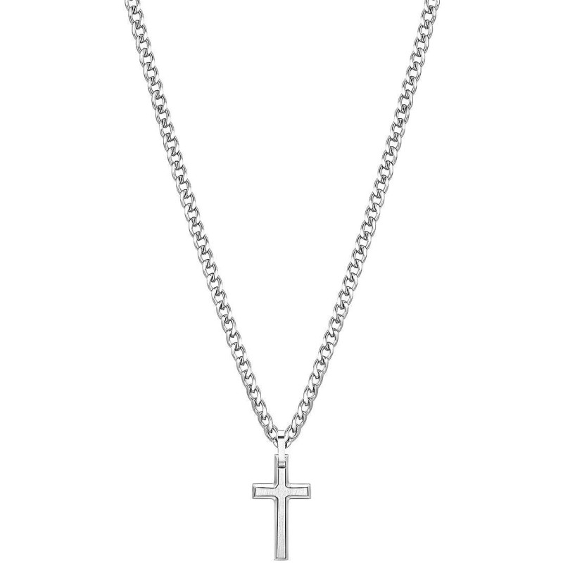 Collana Uomo Brosway Ink BIK10 in Acciaio Colore Silver Con Croce Collana Uomo Brosway Ink BIK10 in Acciaio Colore Silver Con Croce