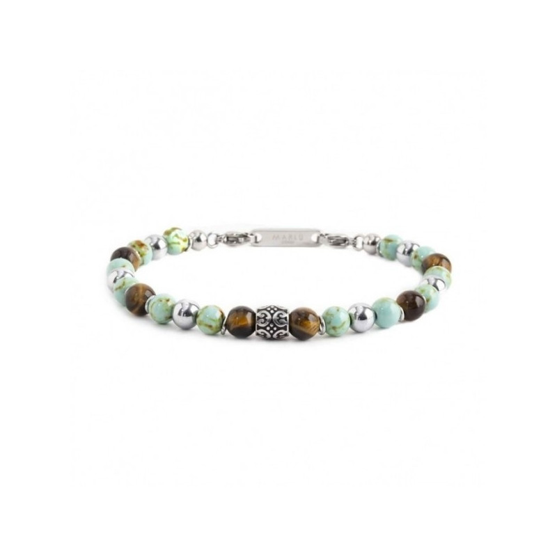 Bracciale Uomo Marlù 13BR108 Namastè in Acciaio Colore Turchese e Occhio Tigre Bracciale Uomo Marlù 13BR108 Namastè in Acciaio Colore Turchese e Occhio Tigre