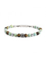 Bracciale Uomo Marlù 13BR108 Namastè in Acciaio Colore Turchese e Occhio Tigre