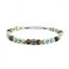 Bracciale Uomo Marlù 13BR108 Namastè in Acciaio Colore Turchese e Occhio Tigre