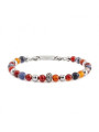 Bracciale Uomo Marlù 13BR110 Namastè in Acciaio Sfere Corniola e Sodalite