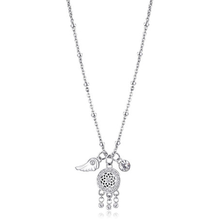 Collana Donna Chakra Brosway BHKN055 Fortuna con Acchiappasogni e Ala Silver