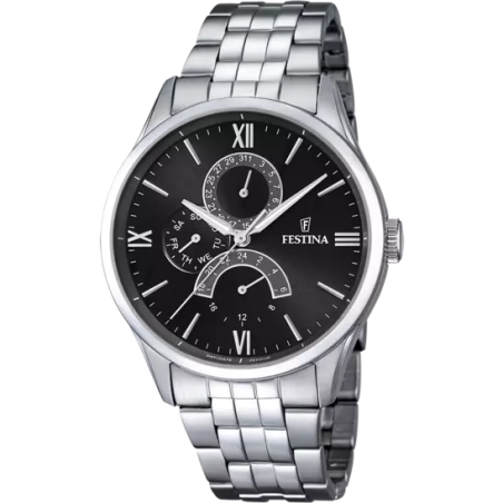 Orologio Cronografo Uomo Festina Retro F16822/4 in Acciaio Quadrante Nero 43mm