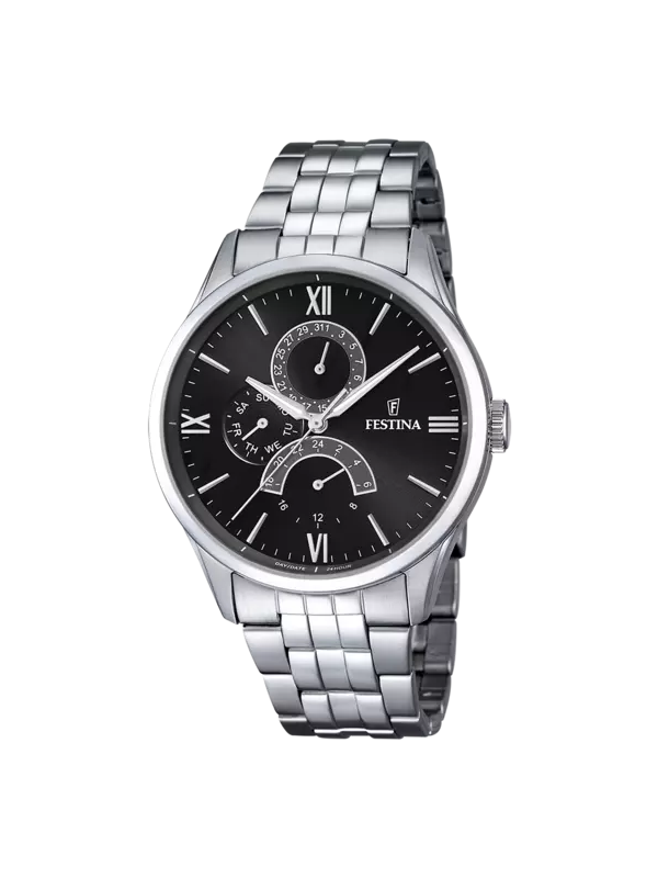 Orologio Cronografo Uomo Festina Retro F16822/4 in Acciaio Quadrante Nero 43mm