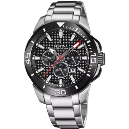 Orologio Cronografo Uomo Festina Bike F20641/4 in Acciaio Silver, Quadrante Nero