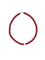 Collana Donna Nadir in Pasta di Corallo Rosso con Perla Bianca Coltivata Centrale