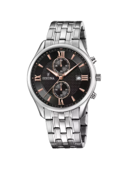 Orologio Cronografo Uomo Festina F6854/7 Timeless in Acciaio Silver e Nero