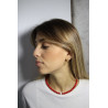 Collana Donna Nadir in Pasta di Corallo Rosso con Perla Bianca Coltivata Centrale
