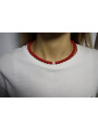 Collana Donna Nadir in Pasta di Corallo Rosso con Perla Bianca Coltivata Centrale