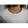 Collana Donna Nadir in Pasta di Corallo Rosso con Perla Bianca Coltivata Centrale