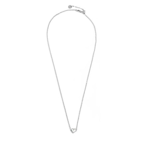 Collana Donna Marlù 15CN034-W in Acciaio Silver con Cuore Centrale Perla Bianca