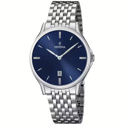 Orologio Solo Tempo Uomo Festina Acero Clasico F16744/3 in Acciaio SIlver 39mm