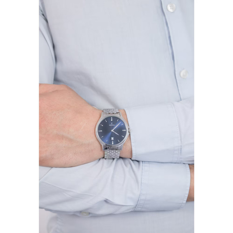 Orologio Solo Tempo Uomo Festina Acero Clasico F16744/3 in Acciaio SIlver 39mm