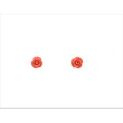 Orecchini Donna Nadir in Argento925 con Pasta di Corallo Rosa - Made In Italy