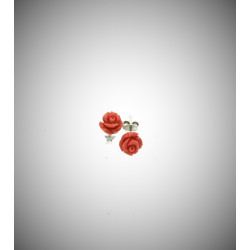 Women's Nadir Earrings in Silver925 with Pink Coral Paste - Made In Italy