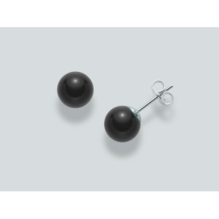 750 white gold bollard earring black onyx