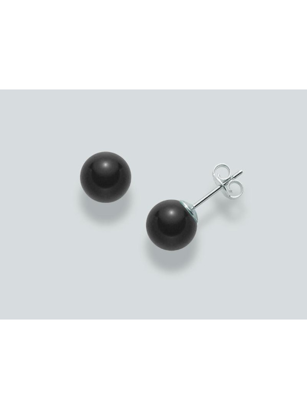 750 white gold bollard earring black onyx
