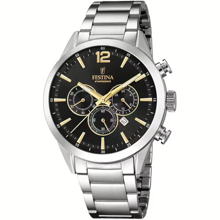 Orologio Cronografo Uomo Festina Timeless F20343/4 in Acciaio Silver 43mm