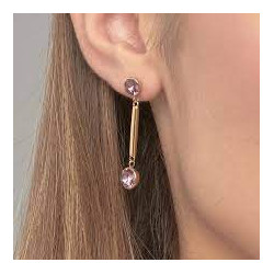 Orecchini Donna Brosway Affinity BFF167 in Acciaio Colore Oro, Cristalli Viola